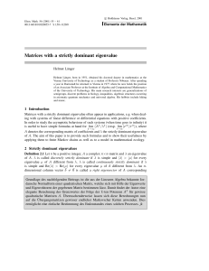 Matrices with a strictly dominant eigenvalue