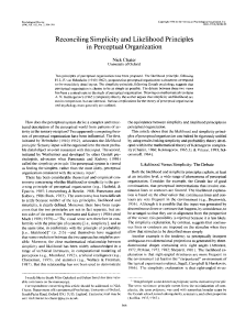 Reconciling Simplicity and Likelihood Principles in Perceptual