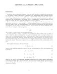 Experiment 12: AC Circuits - RLC Circuit