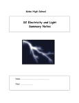Summary notes Electricity and light
