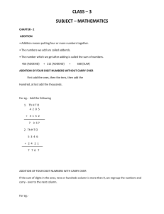 class – 3 subject – mathematics
