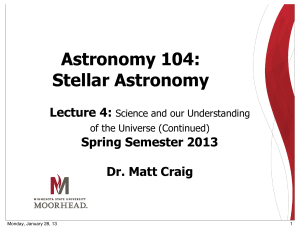 Astronomy 104: Stellar Astronomy
