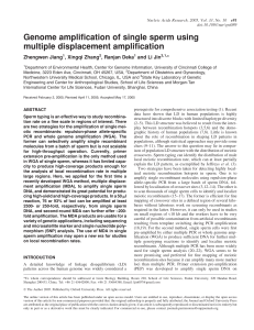 Genome amplification of single sperm using