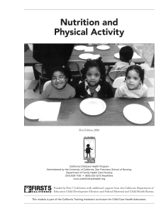 Nutrition and Physical Activity - California Childcare Health Program