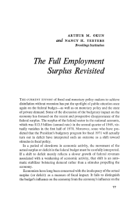 The Full Employment Surplus Revisited