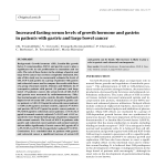 Increased fasting serum levels of growth hormone and gastrin in