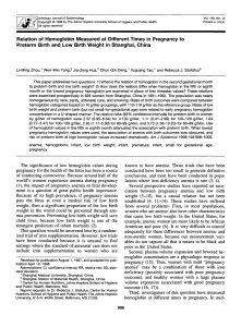 Relation of Hemoglobin Measured at Different