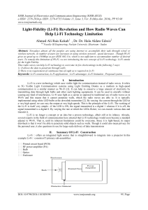 Light-Fidelity (Li-Fi) Revelution and How Radio Waves Can Help Li