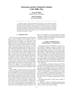 20. Meteorites and the chemical evolution of the Milky Way