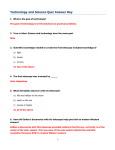 Technology and Science Quiz Answer Key