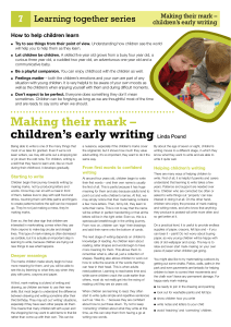 Making their mark – children`s early writing Linda Pound