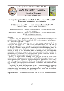 Toxicopathological and biochemical effects of Carbon Tetrachloride