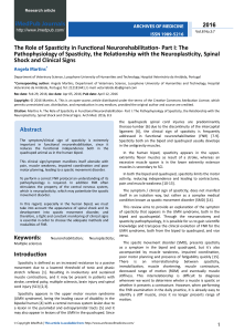 The Role of Spasticity in Functional Neurorehabilitation
