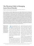 The Physician`s Role in Managing Acute Stress Disorder