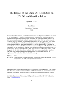 The Impact of the Shale Oil Revolution on U.S. Oil and Gasoline Prices