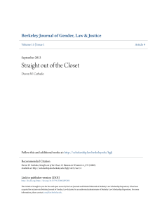 Straight out of the Closet - Berkeley Law Scholarship Repository