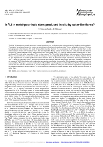 Is $^ 6$ Li in metal-poor halo stars produced in situ by solar