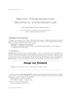 Organic Macromolecules: Biological macromolecules