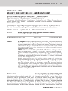 Obsessive compulsive disorder and stigmatization