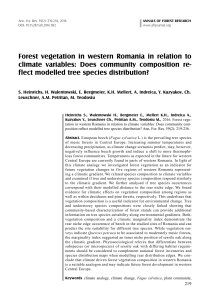 Forest vegetation in western Romania in relation to climate variables