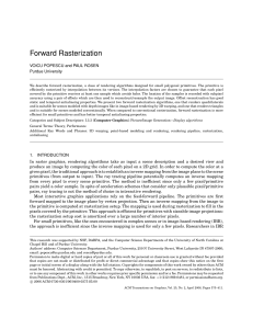 Forward Rasterization - Purdue Computer Science