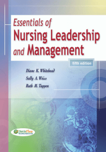 Essentials of Nursing Leadership and Management, 5th Edition