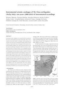 Instrumental seismic catalogue of Mt. Etna earthquakes