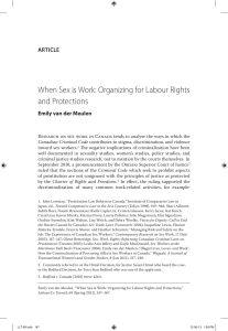 When Sex is Work: Organizing for Labour Rights and Protections