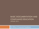 Basic Documentation and Compliance Education