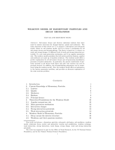 Weakton Model of Elementary Particles and Decay Mechanisms