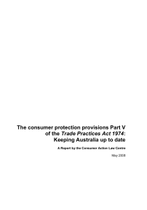 PtV Project Report - Consumer Action Law Centre