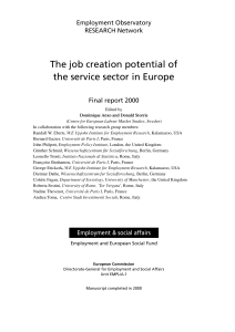 The job creation potential of the service sector in