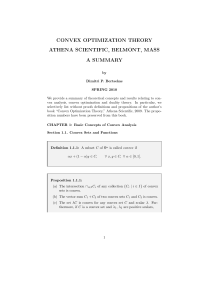 Convex Optimization Theory, Athena Scientific: A Summary