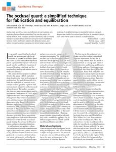 The occlusal guard: a simplified technique for fabrication and