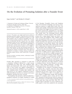 On the Evolution of Premating Isolation after a Founder Event