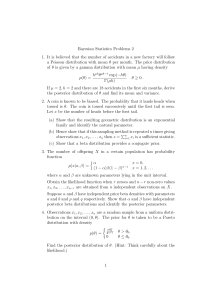 Bayesian Statistics Problems 2 1. It is believed that the number of