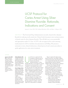 UCSF Protocol for Caries Arrest Using Silver Diamine Fluoride