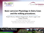 Basic Lacta)on Physiology in Dairy Cows and the milking procedures.