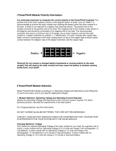 I PowerFilm® Module Polarity Information II PowerFilm® Module