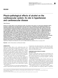 Physio-pathological effects of alcohol on the cardiovascular