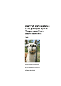 Import risk analysis: Llamas (Lama glama) and alpacas (Vicugna
