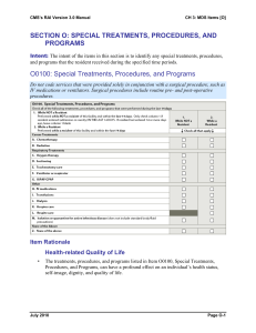 MDS 3.0 Resident Assessment Manual Chapter 3 Section O