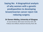 Saying No: A biographical analysis of why women with a genetic