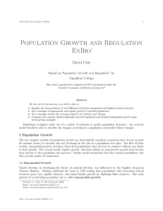 Population Growth and Regulation EnBio