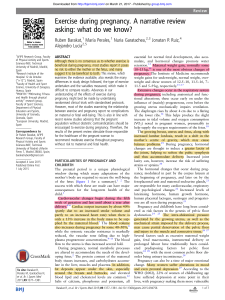 Exercise during pregnancy. A narrative review asking: what