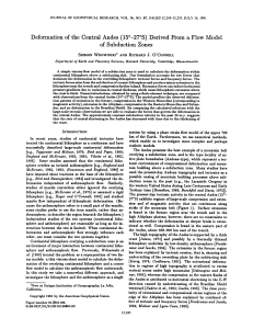 Derived From a Flow Model of Subduction