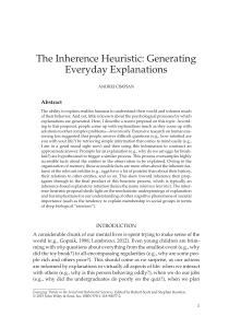 "The Inherence Heuristic: Generating Everyday Explanations" in