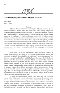 The Inviability of Narrow Mental Content
