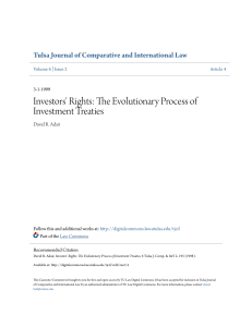 Investors` Rights: The Evolutionary Process of Investment Treaties