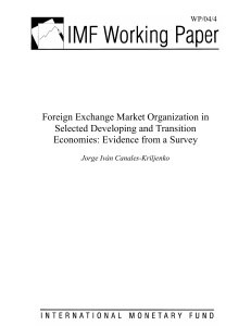 Foreign Exchange Market Organization in Selected